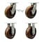 Service Caster 12'' Heavy Duty High Temp Phenolic Swivel Caster Set 2 Swivel Locks 2 Rigid, 4PK CRAN-SCC-KP92S1230-PHRHT-BSL-2-R-2 - alternate 1